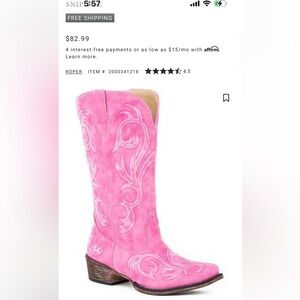 Pink Western Cowgirl Boots